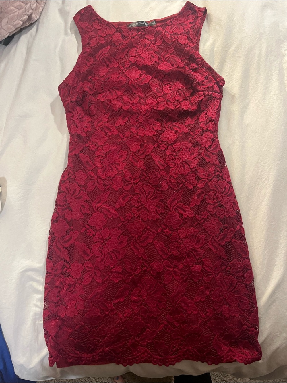 Sleeveless Lace Mini Dress - Red - Xhilaration